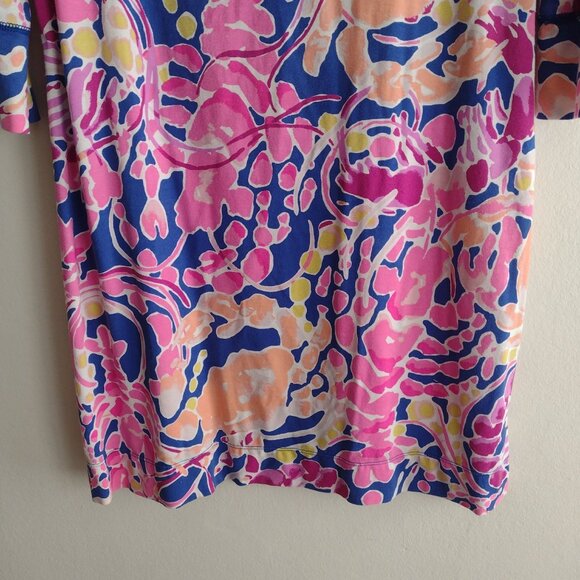 Lilly Pulitzer Sofie Dress M Catch and Release Floral Print Stretch UPF 50 - Picture 7 of 10